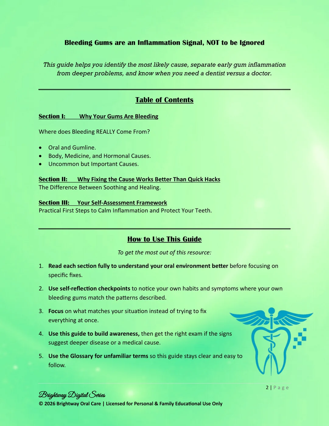 Bleeding gums table of contents preview