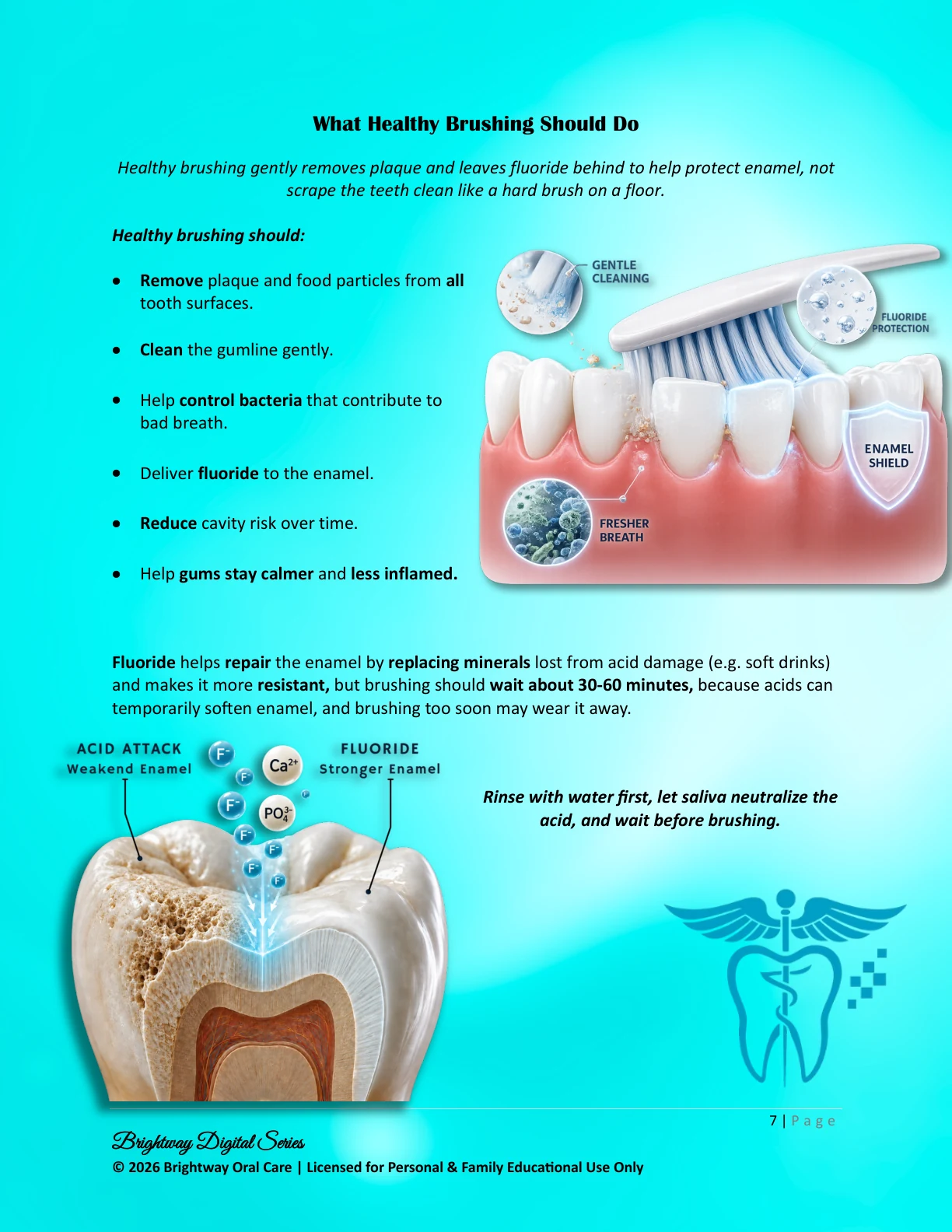 Healthy brushing visual preview