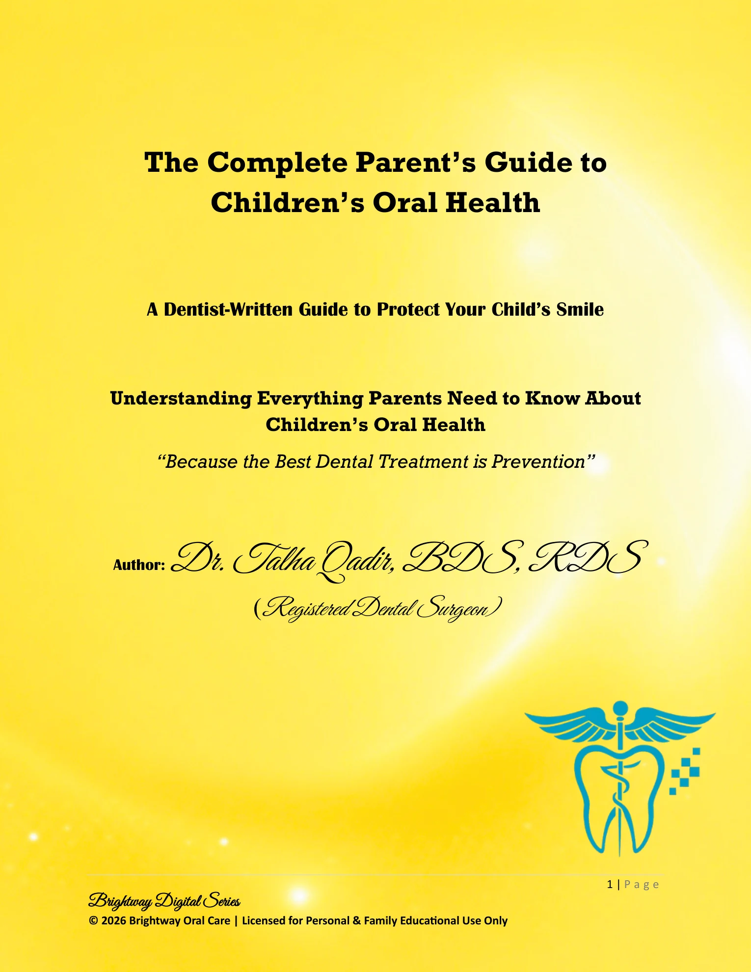 Parents oral health guide cover preview